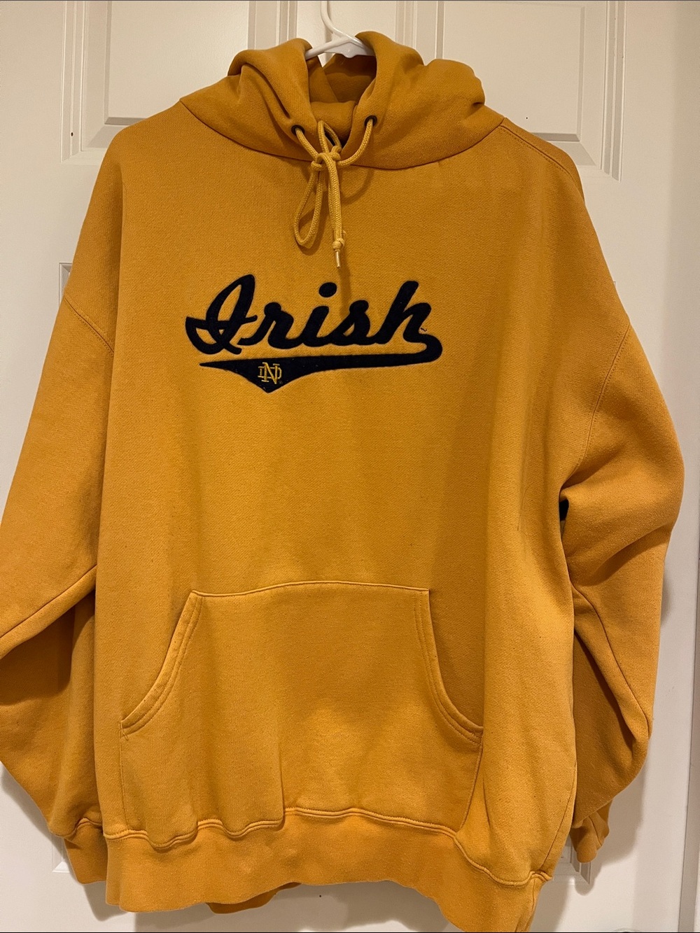 Notre Dame Fighting Irish Script Pullover Hoodie - Mustard Yellow